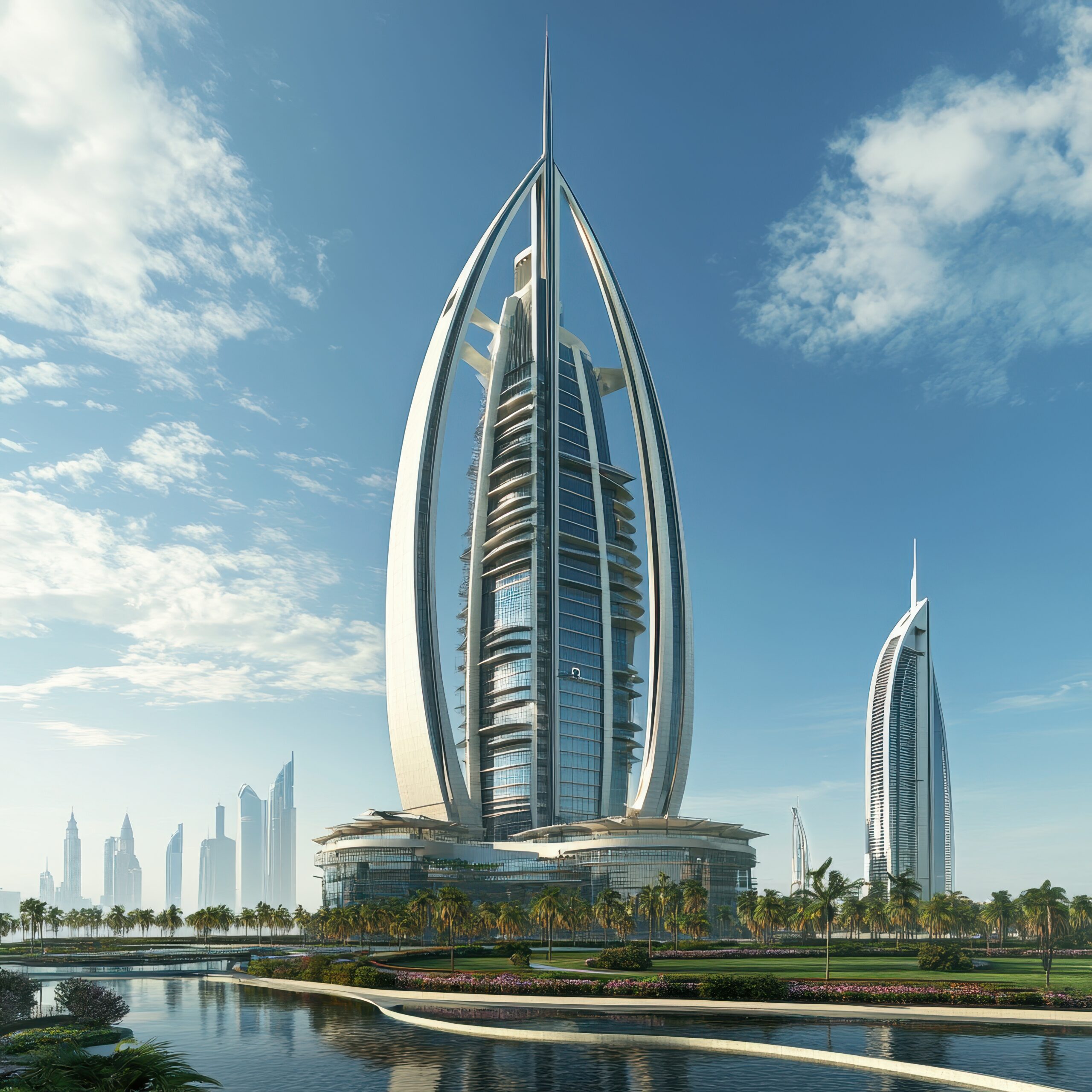 Destinos tall building with sky background city background