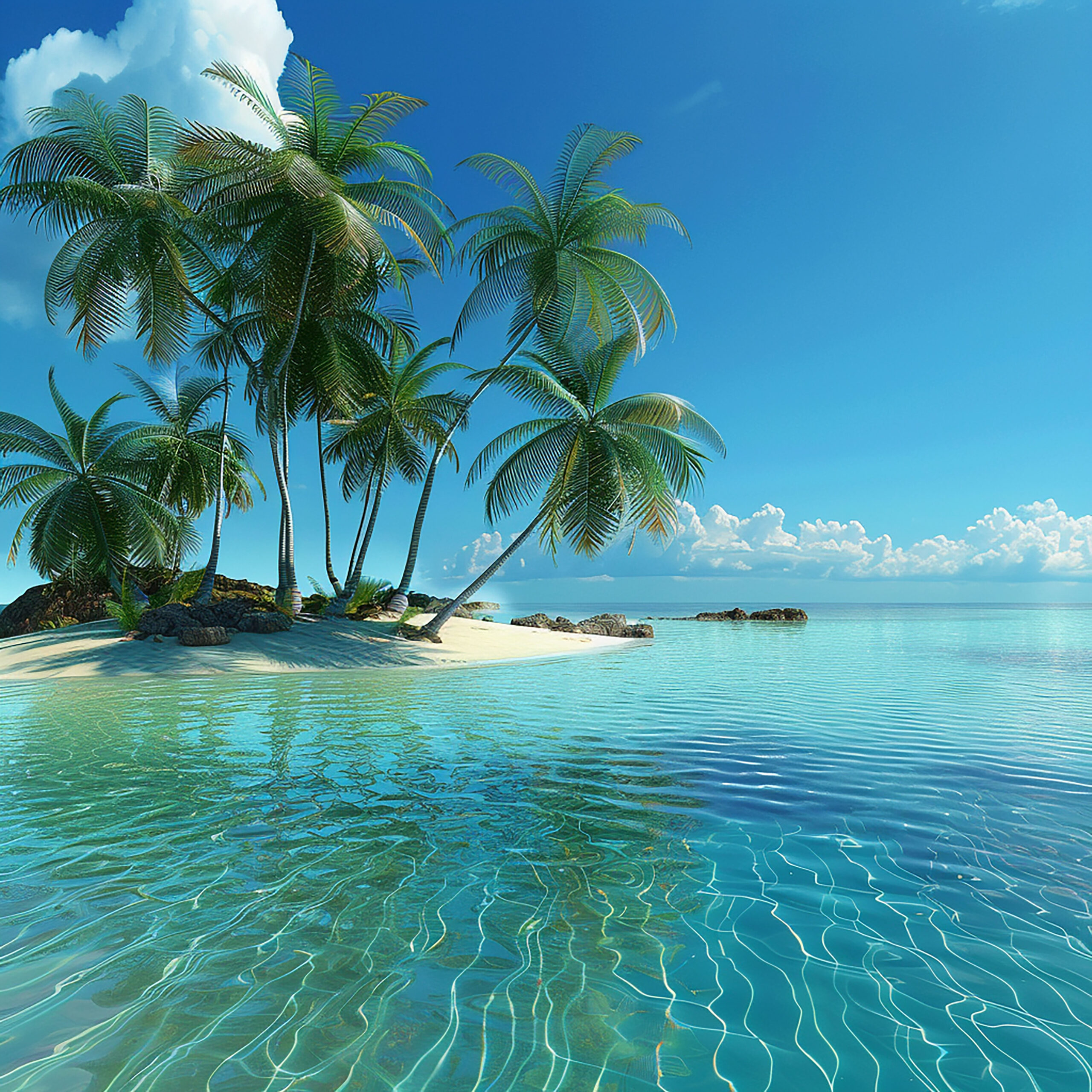 Destinos tropical island heaven with palm trees turquoise waters